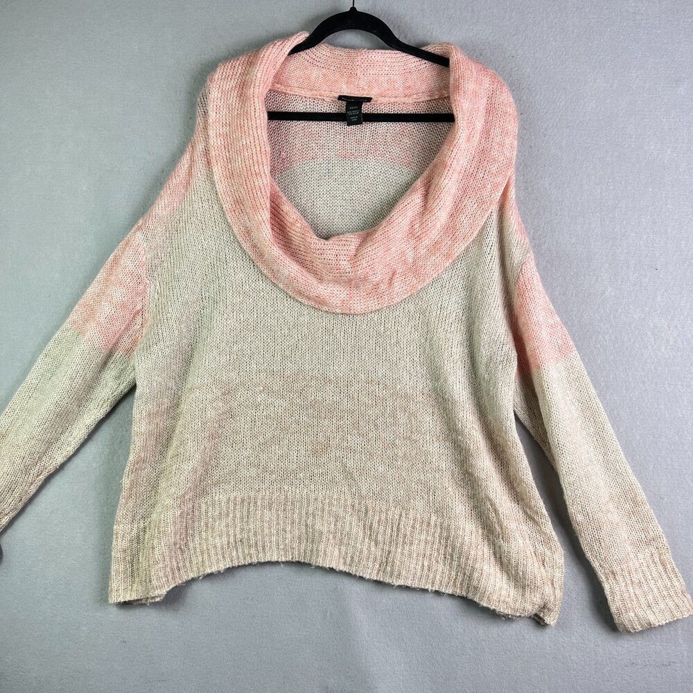 LANE BRYANT Tunic Sweater  Womens 22/24 Pink Ombre Pullover Knit Cowl Neck